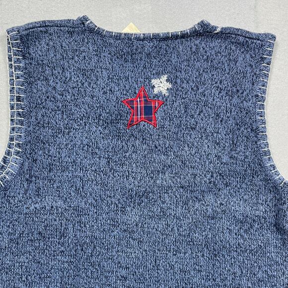 Vtg Bobbie Brooks Christmas Vest Women XL Mittens Vintage Ugly Sweater Grandma - Picture 9 of 10